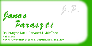 janos paraszti business card